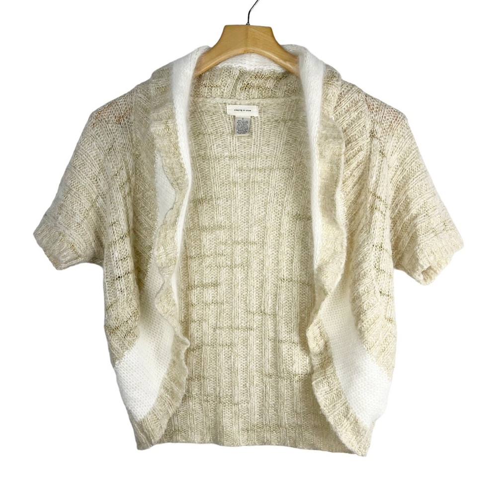 LAST CHANCE! Sleeping on Snow Open Front Short Sleeved Cropped Cardigan / Shrug